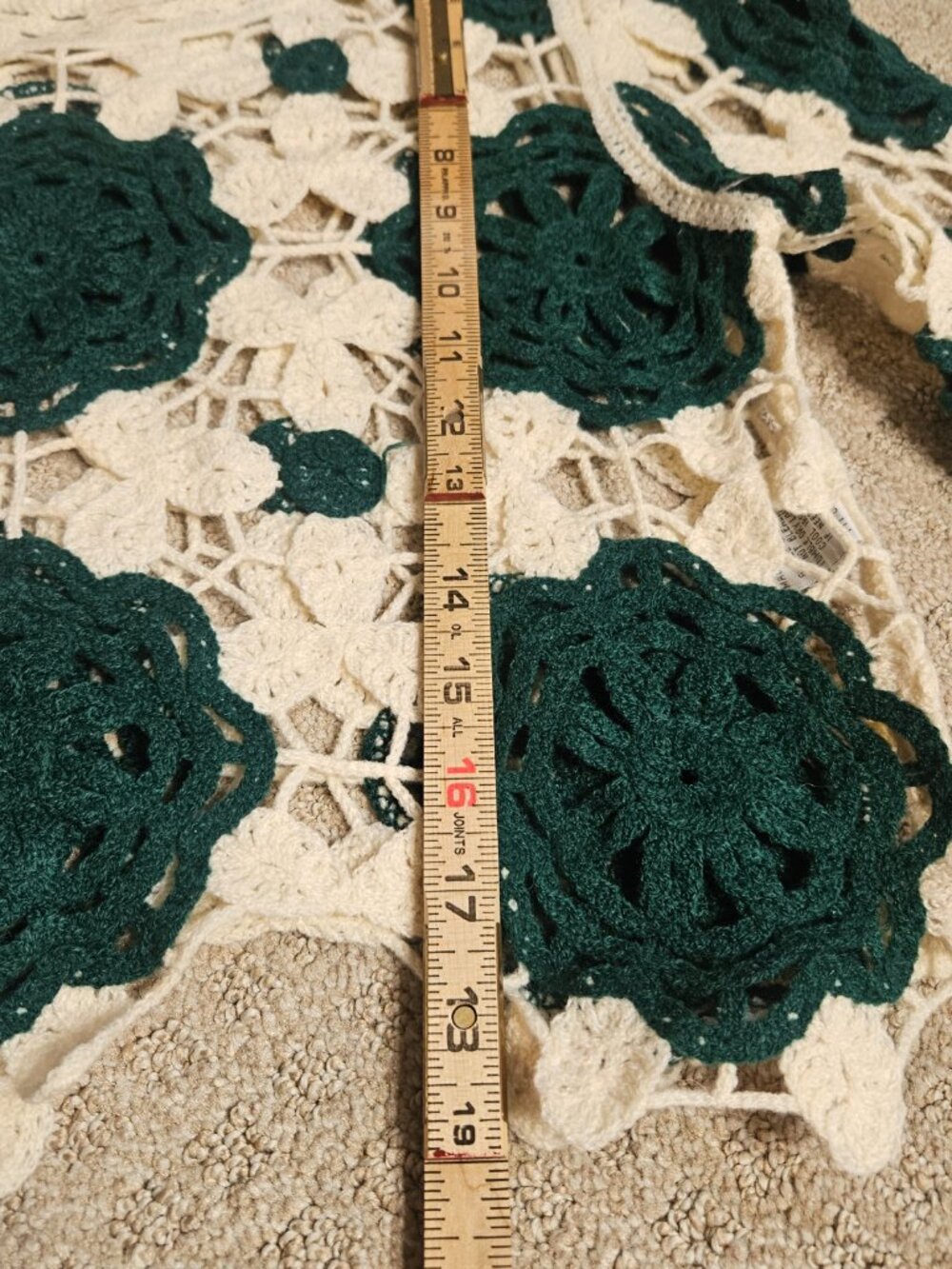 Rebellion Again Women's M Crochet Top Floral Cropped Open Knit Cream Boho Hippie - Picture 8 of 9